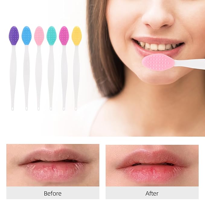 100 Pack Silicone Scrub Lip Brush, Double Side Lip Exfoliating, Nose Clean Blackhead Removal Brushes With Lip Exfoliator Scrubber Tool Wash Face Cleansing Brush