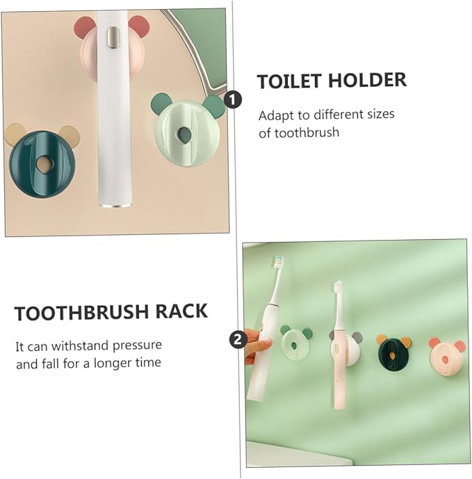 4pcs Magnetic Toothbrush Holders Space-Saving Wall-Mounted Racks with Strong Magnet Safe Material Fit for Various Toothbrush Mixed Colors for Bathroom Decor