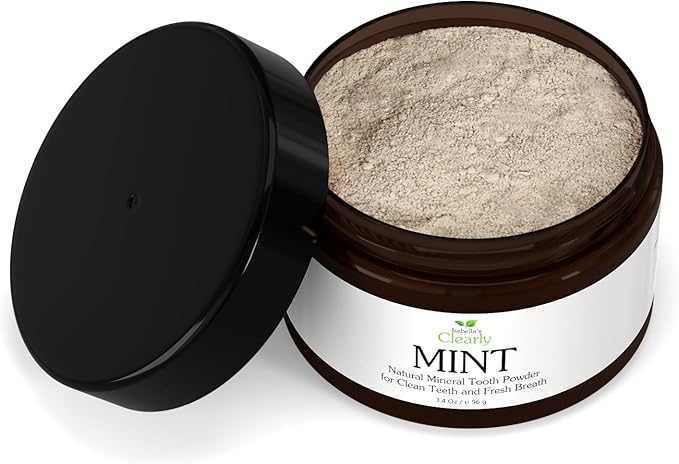 Isabella's Clearly Mint Remineralizing Tooth Powder - Natural Fluoride Free Toothpaste for Adults, Teeth Whitening, Xylitol, Baking Soda, Clay, Calcium