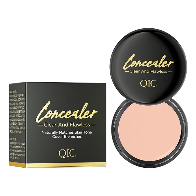 QIC Concealer,Natural Color Correcting Concealer for Women,Full Coverage Makeup for Face Eye Body,Nourishing Makeup for a More Even Complexion (Light Skin Tone, 1.36 Fl Oz)
