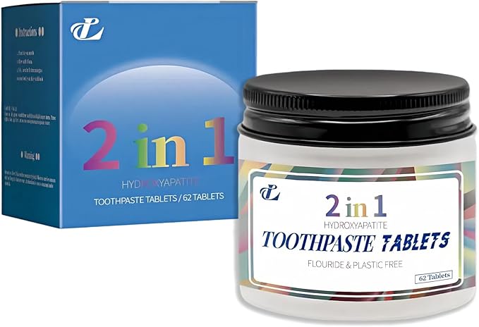 Toothpaste Tablets - Nano Hydroxyapatite, Flouride & Plastic Free, Small Size & Travel Friendly, Available for All Age People