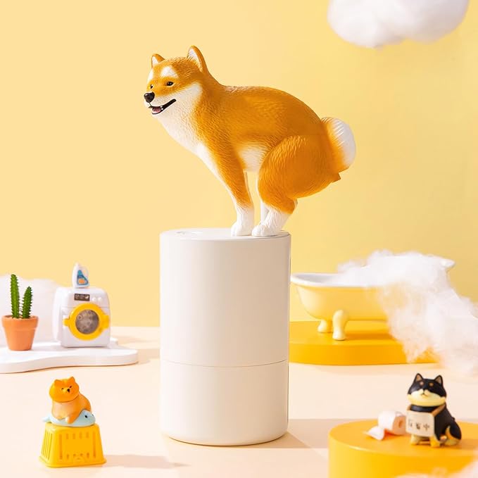 Fun Animal Series Foam Soap Dispenser-Shiba Inu,Pigeon,Shaped Foam Hand Washer,Automatic Soap Dispenser for Bathroom & Kitchen, Hilarious Gift for Kids, Adults (Shiba Inu Series (Mame Shiba))