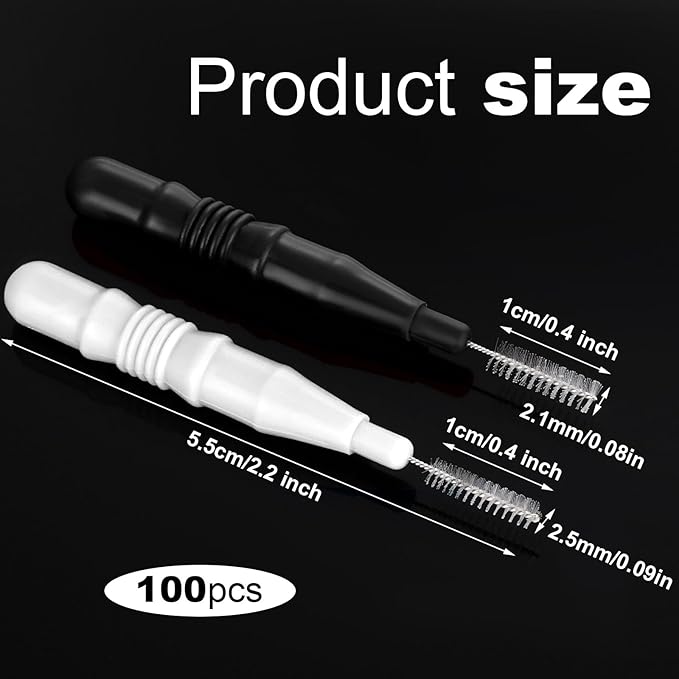 BBTO 100 Pcs Braces Dental Brush Flosser for Cleaner Interdental Brush Toothpick Tooth Flossing Head Oral Dental Toothpick Cleaners Cleaning Tool(Black, White)