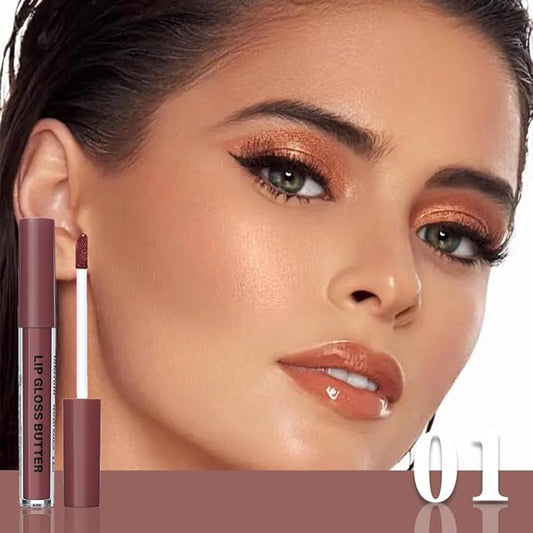 Honey Butter Lip Stain Tinted Lip Gloss, Shine Moisturizing Plumper Liquid Lipstick for Women, Natural Nourishing Hydrating Lip Balm for Dry Lips, Lightweight Lip Liner Care Makeup, Vegan #1+#4