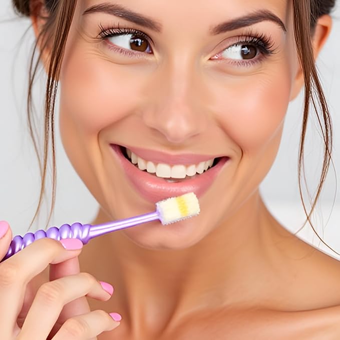 2 PCS Chemotherapy Must Haves for Women Chemotherapy Must Have Toothbrush for Sensitive Mouths Comfort Items Chemo Patients Spinning Toothbrush Oral Support Care Package (Purple)