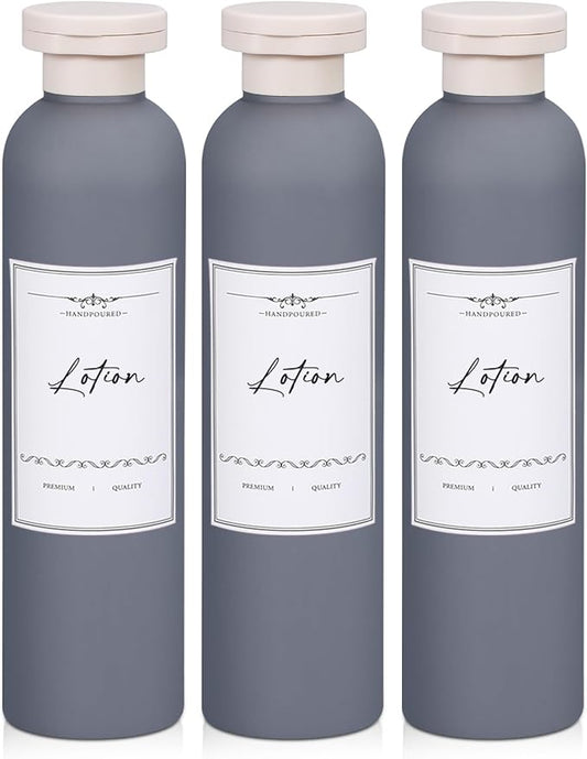 Travel Shampoo Bottle, Empty Plastic Squeeze Bottles 8.8oz with Flip Cap, Lotion Container for Toiletries Travel Size Shampoo and Conditioner