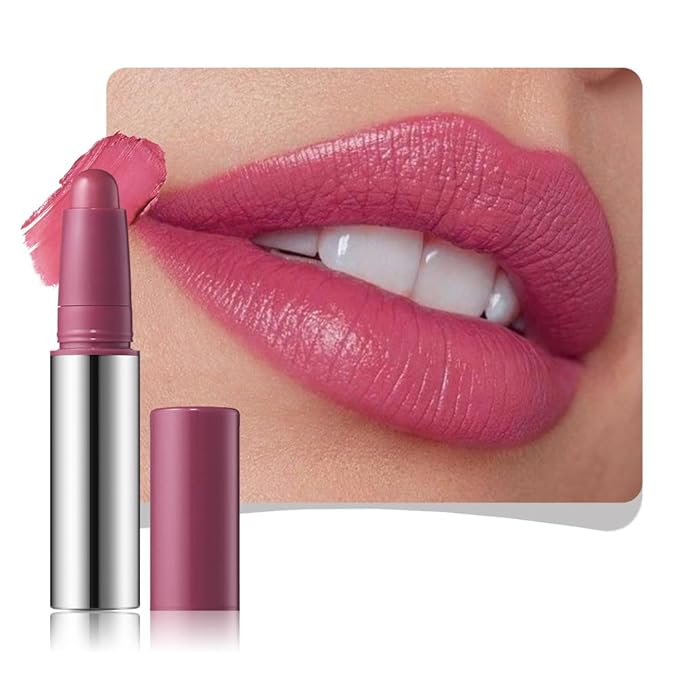 Cerise Matte Lipstick Crayon - High Pigment Creamy Formula, Waterproof Long Lasting, Smooth Glide Application, Non-Sticklipstick, Ultra Thin Lightweight, Velvet Matte Lip Feel for Women 02#