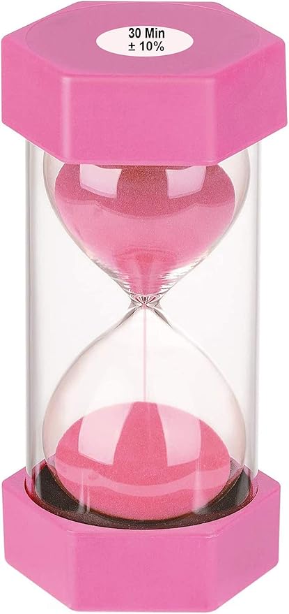 Sand Timer 30 Minute Hourglass, SuLiao Colorful Sand Watch, Lager Pink Sand Clock, Reloj de Arena 2 Minuto, Plastic Hour Glass Sandglass Timer for Kids, Games, Classroom, Kitchen, Decoration
