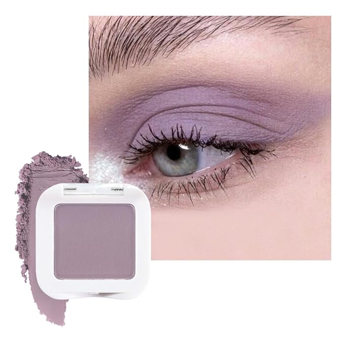 evpct Mauve Purple Matte Single Eye Shadow Palette Makeup for Older Women, Plum Lavender Purple Natural Cream Eyeshadow Palette for Green Eyes, High Pigment Mini Monochrome Eyeshadow