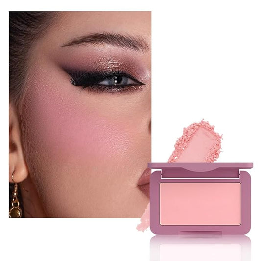 Pale Mauve Matte for Face Cheeks Blush,Natural Cream Blushes Makeup Palette, Light Monochrome Blush Creamy Powder Palette Makeup for Older Women, Blushes Eyeshadow Foundation for Every Day 06