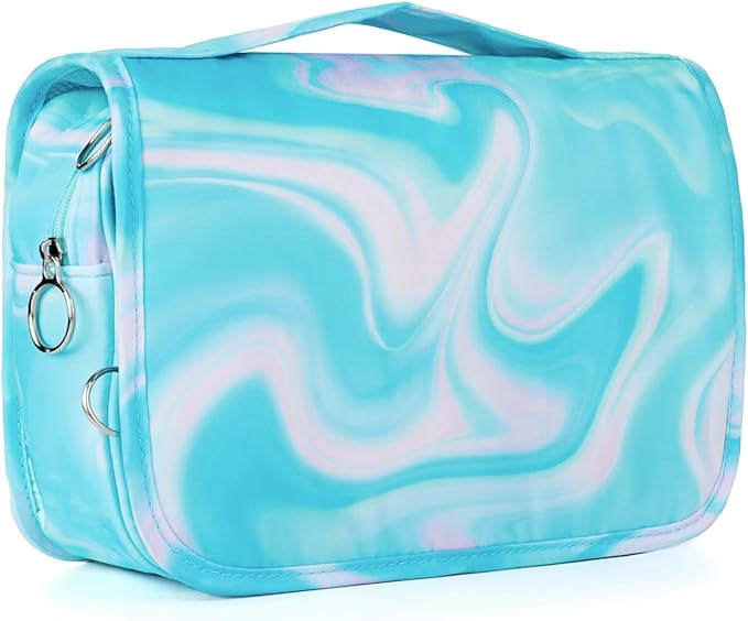 Teal Hanging Toiletry Bag for Girls, Travel Toiletry Bag for Teen Girls Cosmetic Makeup Waterproof Wash Bag Traveling Toiletries, Green