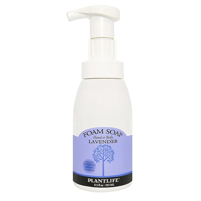 Plantlife Lavender Foam Soap - Gentle, Moisturizing, Plant-based Foam Soap - Ideal for use as a Hand & Body wash, Shaving Cream, and Foaming Fun for Kids - Made in California 8.5 oz