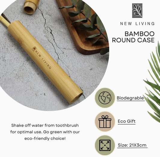 Bamboo Toothbrush Holder | Bamboo Toothbrush Carry Case | Toothbrush Case | Biodegrade Eco Product | 21cm Natural Product