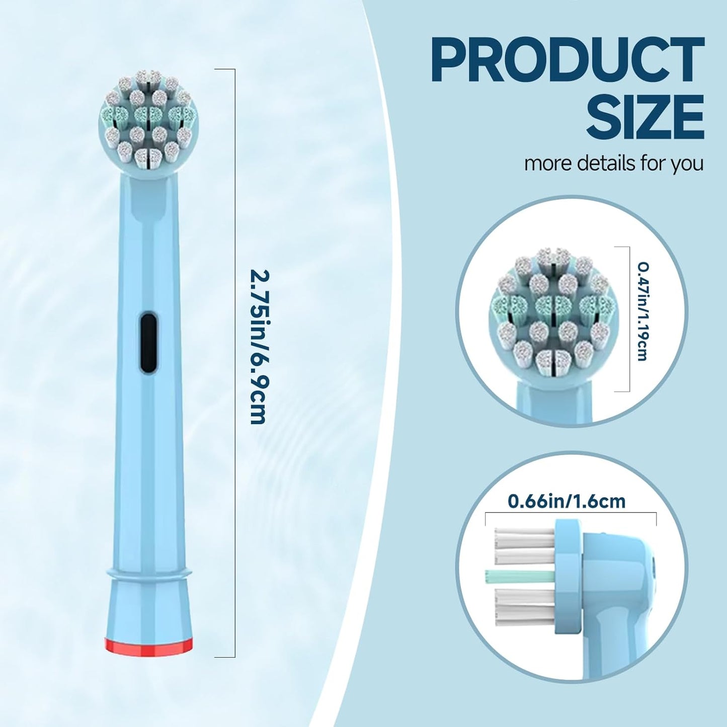 Kids Toothbrush Heads Compatible with Oral B - Electric Toothbrushes, Replacement Brush Heads with Protective Caps, 4/8/12/16 Pack (16)