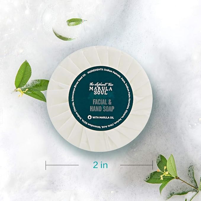 OPPEAL Marula Soul Travel Size Toiletries 3-Piece Set | 1oz Conditioning Shampoo, Body Wash, Facial Soap | Ambergris Scent | 150 Pcs Total | Ample Bulk for Guests