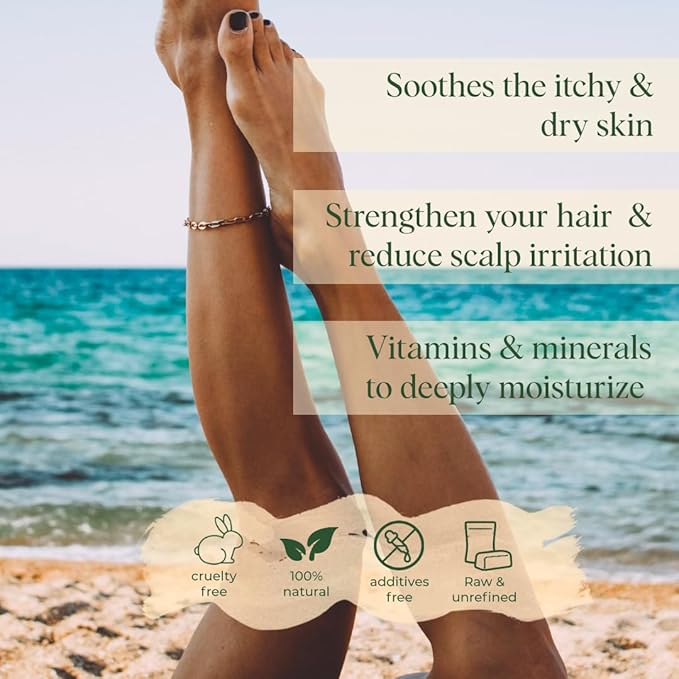 White Naturals Raw African Shea Butter 2lb (1lb in each bag), Pure, Unrefined, Grade A, Ivory, Great Skin Moisturizer, DIY Lip Balms, Stretch Marks, Recover Sun Damage, Cream & More