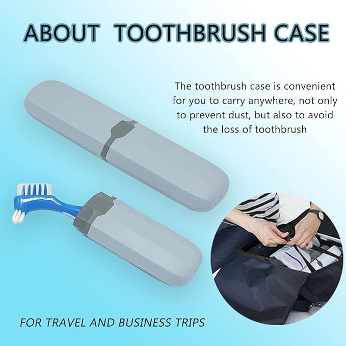 Denture Cup Kit, 2 Denture Case with 2 Denture Toothbrush & 2 Portable Toothbrush Box, Denture Cups for Soaking Dentures, Denture Cleaning Kit for Travel