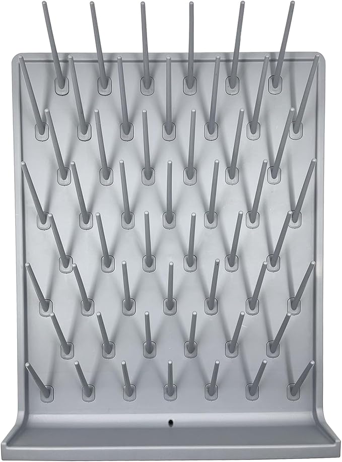 Lab Drying Rack 52 Pegs Laboratory Cabinets Glass Drying Racks Wall-Mount Grey Cleaning Frame for School Laboratory Utensils Hidden Installation