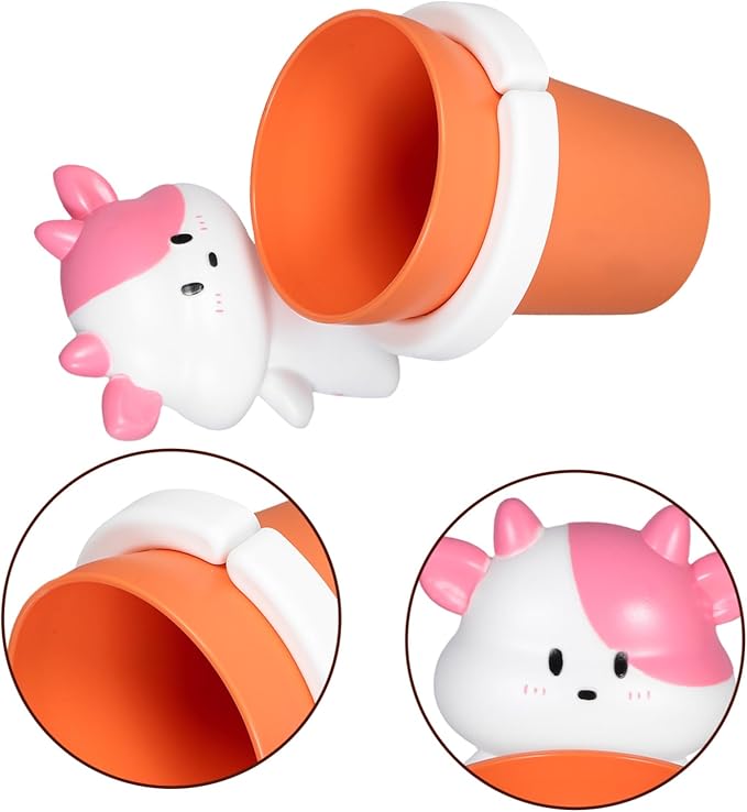 BESTYASH Cartoon Animal Mouthwash Cup for Boy Girl Fun Toothbrush Rinse Holder Strong Adhesive Bathroom Accessory for Boy Girl's Oral