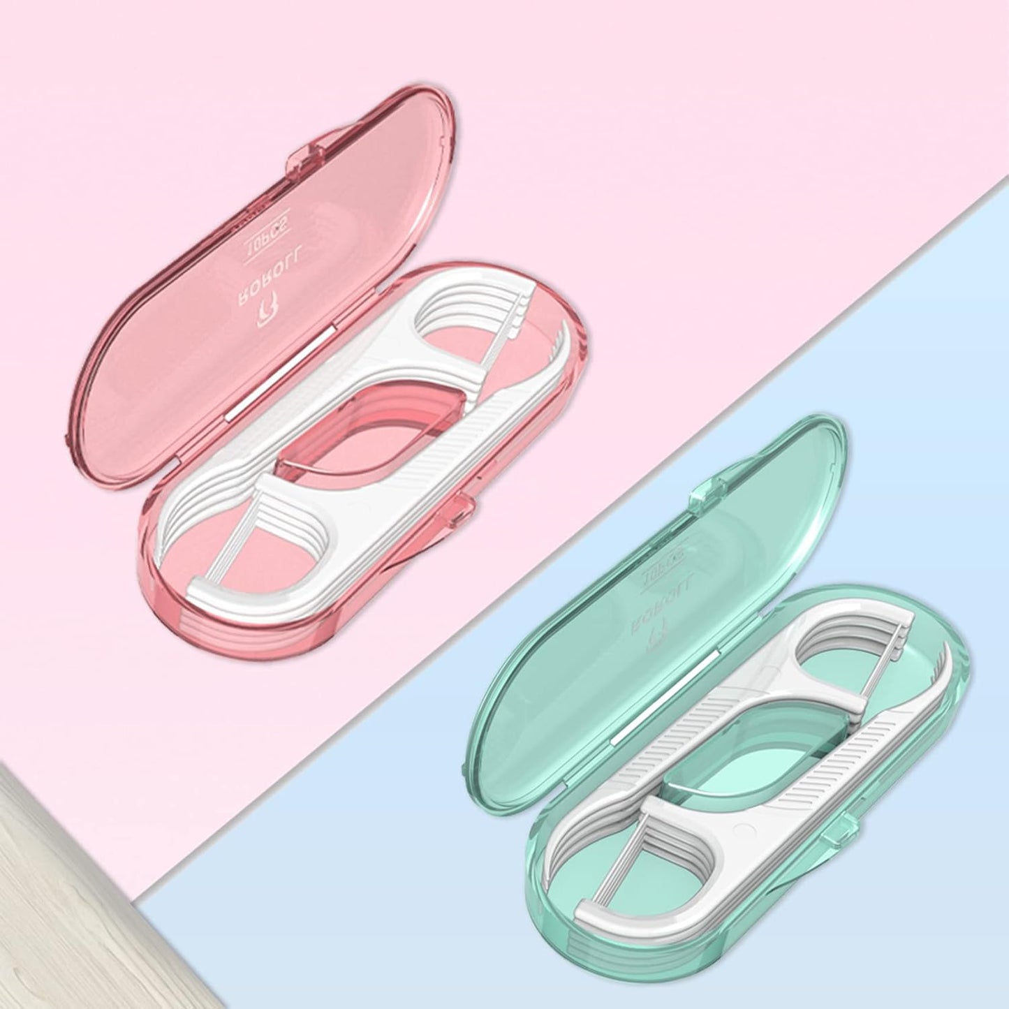 Dental Floss Picks Dispenser-308 Count Professional Cavity Resistant Flossers-LIAMOSS Automatic Pop Up Organiser Case-Intelligent Sealed Storage-Adults Best Dental Care Oral Tools