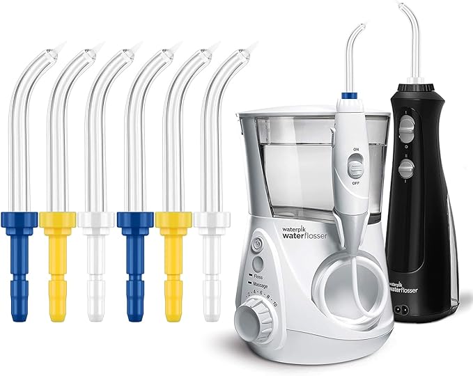 Flosser Replacement Tips for Waterpik Periodontal Tips Dental Water Flosser Tips Replacement Tips for Waterpik Water Flossers (Like WP-100) and Other Brand Oral Irrigators(6 Pieces)