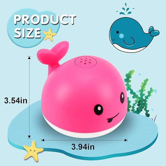 Gigilli Baby Bath Toys, Bath Toys for Kids Ages 1-3, 1 Year Old Girl Gifts Christmas Stocking Stuffers for Babies 6-12-18 Months, Light Up Whale Bath Toy Sprinkler Toddler Birthday Bathtub Water Toy