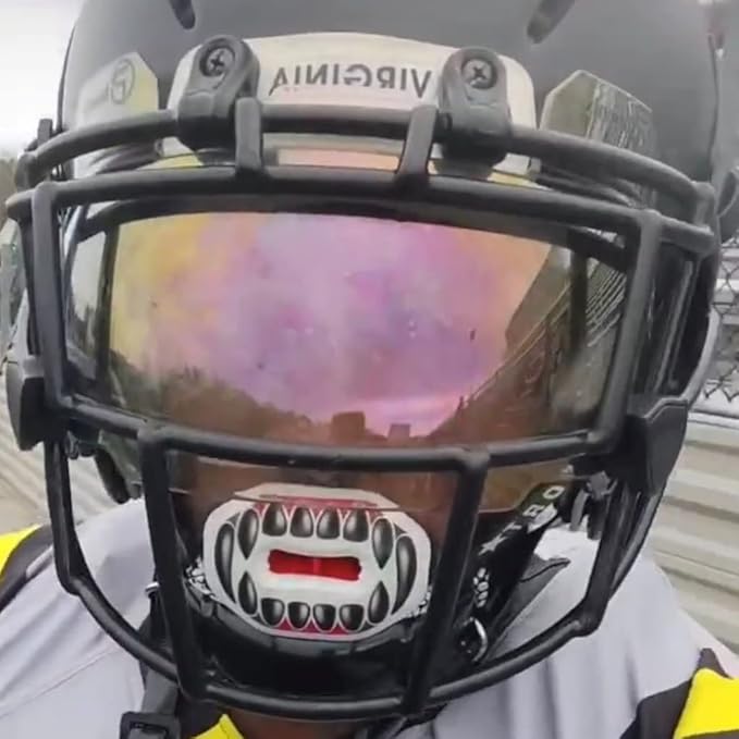 Oral Mart Flag Football Mouth Guard with 3D LipFit Design for Kids - Youth Tackle Football Mouthguard (No Boil) Cool Instant Fit Lip Guard Mouthpiece for Braces (Detachable Helmet Strap Included)