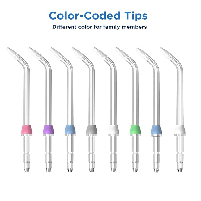 Replacement Heads for Waterpik, Replacement Picks for Water Pik Water Flosser (8 Orthodontic Tips + Storage Case + Travel Case)