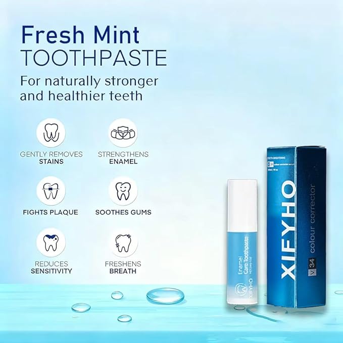 Fresh Mint Toothpaste Set, Hundreds of mini Breath-freshening Strips for Hours of Freshness, 4-Pack