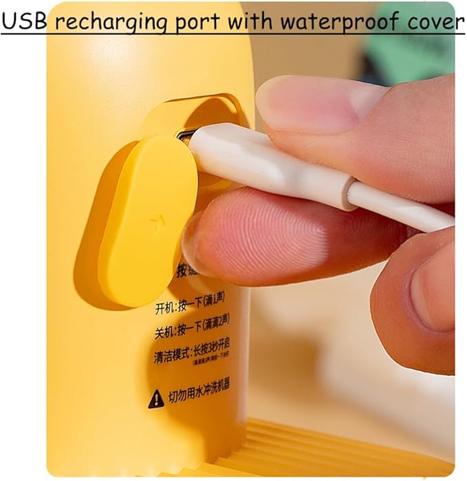 Kids Soap Dispenser - Cute Yellow Duck Automatic Foaming Hand Soap Dispenser, Waterproof USB Rechargeable, Hand- Free Shampoo Dispensers for Bathroom, Kitchen Countertop, Preschool
