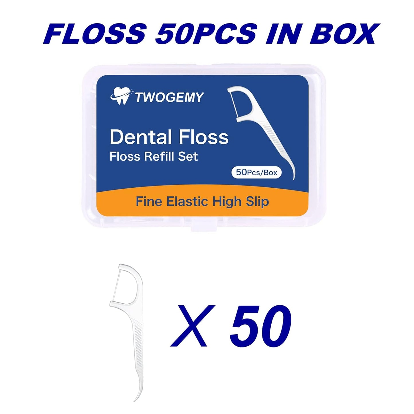 Dental Floss Picks - 100 Count Adult Floss Refill Set, Toothpicks Teeth Stick Tooth Cleaning Interdental Brush Dental Floss Pick Oral Hygiene Care.(2 x 50 Picks/Box)