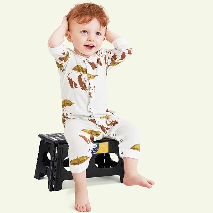 Korpai 9" Folding Step Stool for Adults and Kids 15-Inch Extra Wide Stool Holds Up to 300 lbs,Non-Slip Folding Stools with Handle,Compact Plastic Foldable Step Stool for Bathroom,Kitchen,ect