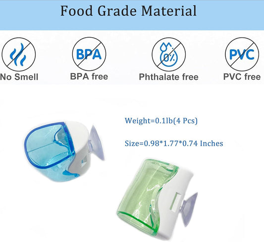 4 PCS Travel Toothbrush Head Covers Caps, Tooth Brush Protector Cap Brush Pod Case Portable Plastic Clip Wall Mounted Hanging Rack Organizer for Bathroom Travel