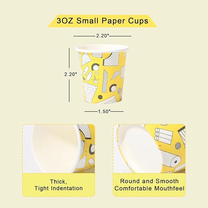 Lamosi 3 oz Bathroom Cups 300 Pack, 3 oz Paper Cups, Mouthwash Cup, Mini Paper Cup for Parties, Picnics, Barbecues, Travel and Events