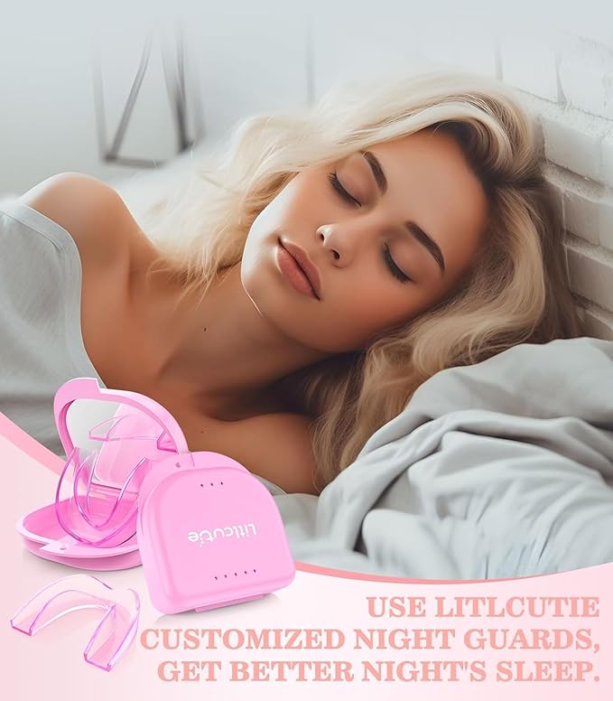 Large Mouth Guard for Grinding Teeth at Night, Night Guards for Teeth Grinding,Mouthguards for Grinding of Teeth, Sleep Guard with 2 x 5X Mirror Mouth Guard Case, Large (4 Pack)