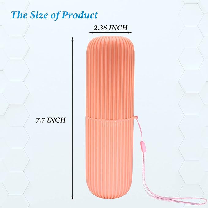 Sunenlyst 2Pcs Travel Toothbrush Holder, Portable Toothbrush Case for Traveling, Camping, Business Trip and School, Multifuction Toothbrushes Toothpaste Set with Two Colors (Green and Orange)