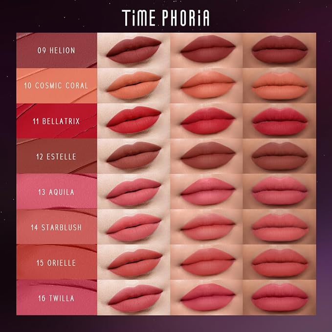 NEBULA VELVET LIP CREAM-Long Lasting Lip Stain, Waterproof and Transferproof Lip Tint, Matte Finish, Smooth Out Lip Lines, Lightweight & High Coverage, Stocking Stuffers (09 HELION)