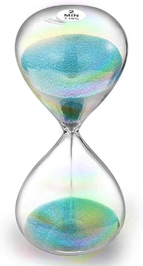 SuLiao Sand Timer 2 Minute Hourglass,Turquoise Sand Clock,Large Sand Watch 2 Min,Colorful Biloba Puff Minimalist Hour Glass Sandglass for Home,Desk,Office Decorative