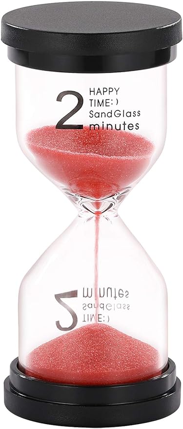 SuLiao Hourglass 2 Minute Sand Timer: Red Sand Clock, Plastic Sand Watch 2 Min, Large Reloj De Arena 2 Minutos, Hour Glass Sandglass for Kids, Brushing Teeth, Classroom, Kitchen, Games, Decoration