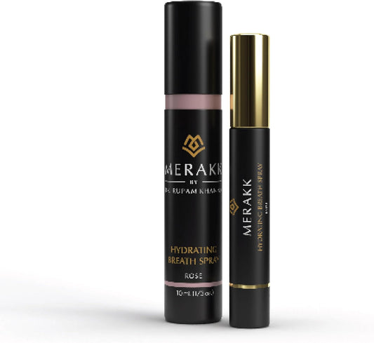 Merakk Limited Edition Fresh Breath Spray in Rose - Sugar-Free Breath Freshener Spray & Dry Mouth Spray - Bad Breath Spray with Stevioside, Menthol & Glycerin - Dentist-Designed Oral Spray - 0.3 fl oz