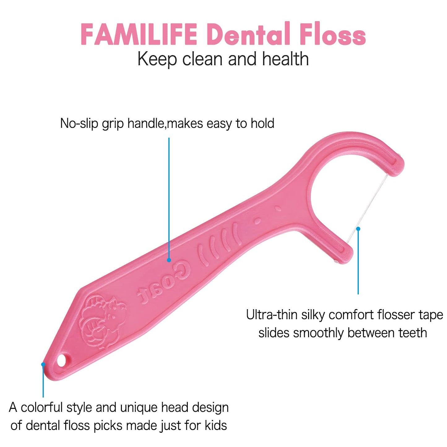 Dental Floss Picks, FAMILIFE Kids flossers Toddler Threaders Children Unwaxed Unflavored Fluoride Free Dental Floss Child Kid Flossing Sticks with Travel Cases 200 Picks