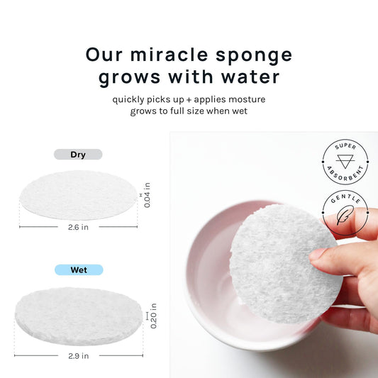 AOA Studio 50-Count Compressed Facial Sponges 100% Natural Cosmetic Spa Sponges for Facial Cleansing, Exfoliating Mask, Remove for Makeup, Dead Skin, and Dirt (White, 50 counts)