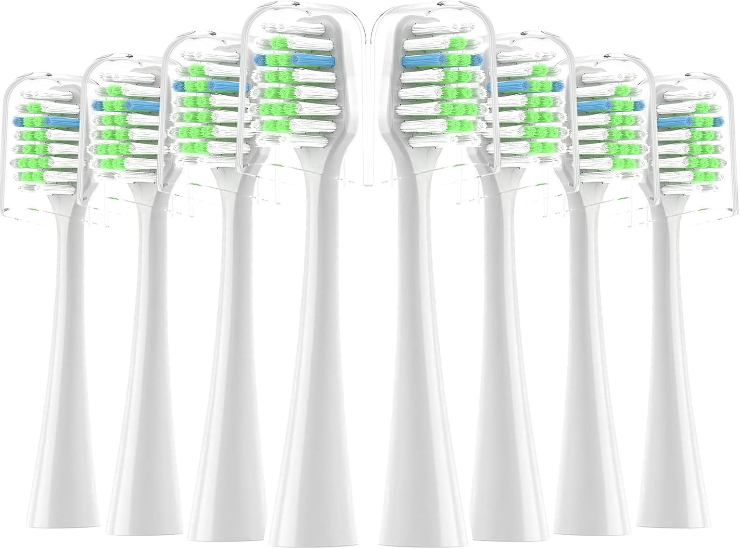Replacement Toothbrush Heads Fits for Waterpik Complete Care 9.0 (CC-01), Care 5.0 (WP-862) Sonic Electric Tooth Brush Refill(8-pc), Pisonicleara