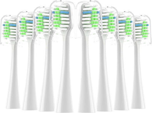 Replacement Toothbrush Heads Fits for Waterpik Complete Care 9.0 (CC-01), Care 5.0 (WP-862) Sonic Electric Tooth Brush Refill(8-pc), Pisonicleara
