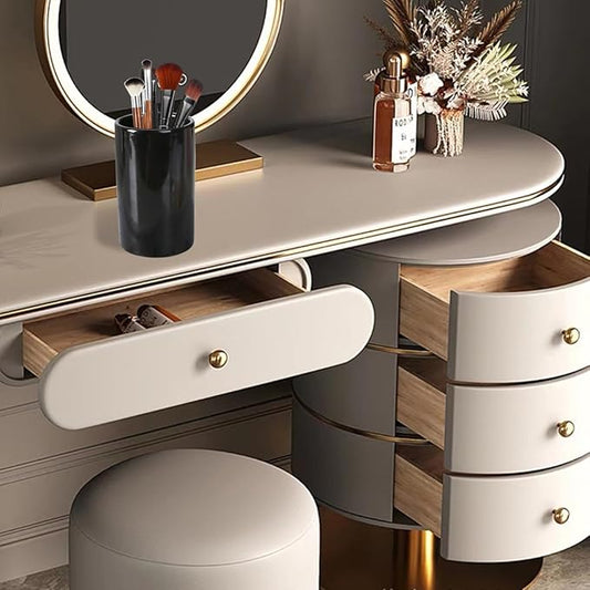 Black Ceramic Toothbrush Holder, Tumbler Cups Reusable Toothbrush Mouthwash Cup,Makeup Brush Holder, Bathroom Counter Organizer(300ml)