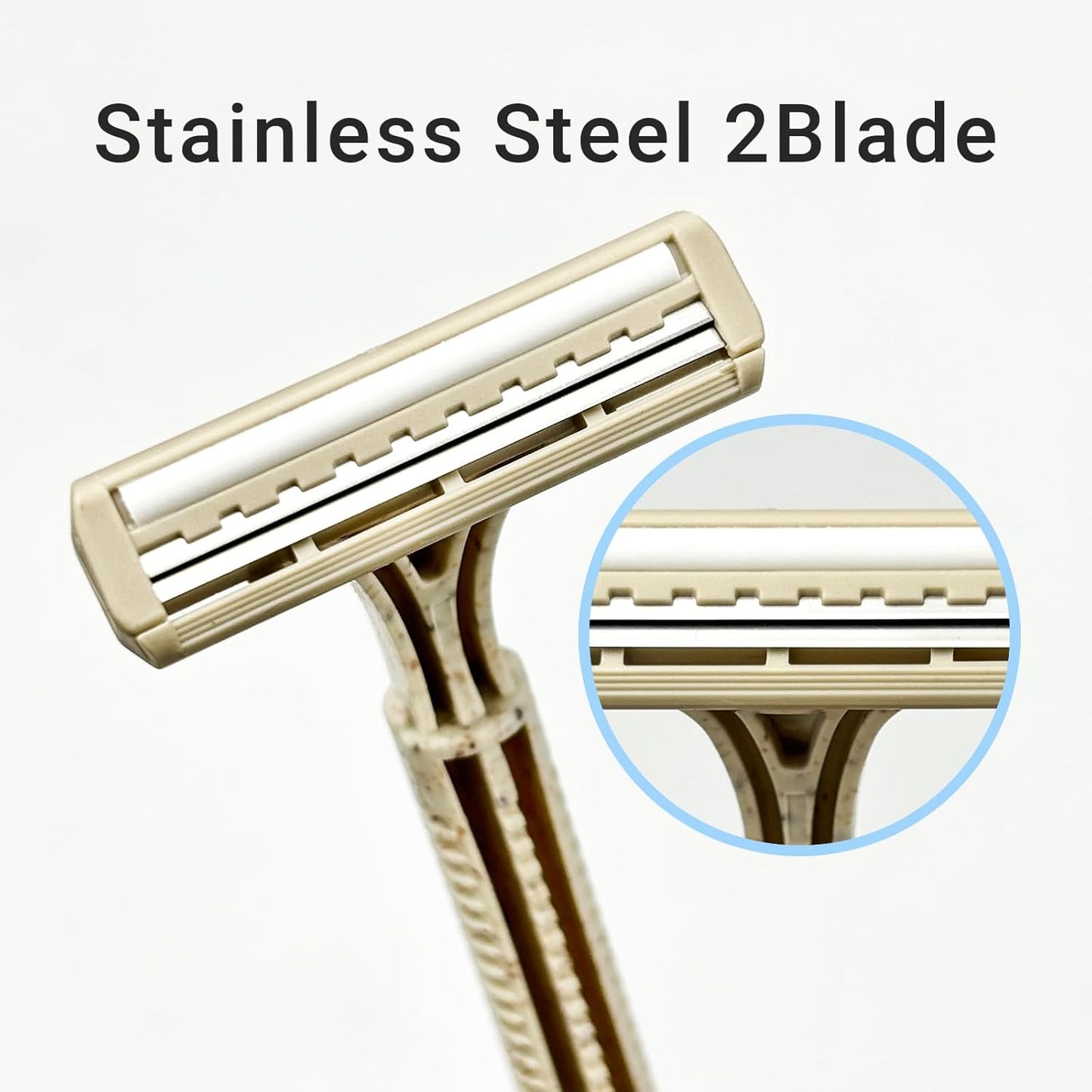 Disposable Shave Kit for Men &Women - 100 Pcs Wheat Straw Razors and Cream Bulk, Individually Wrapped Portable Toiletries Amenities for Hotel, Airbnb, Homeless, Shelter, Charity, Camping and Travel