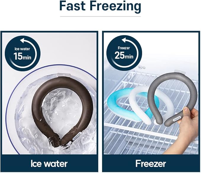 MPAC+ Neck Cooler Icering | Cooling Neck Wrap - Personal Air Conditioner with Gel Ice Pack for Outdoor Activities, Hot Weather Relief, Summer, Freeze Below 64F (Jumbo, Blue)