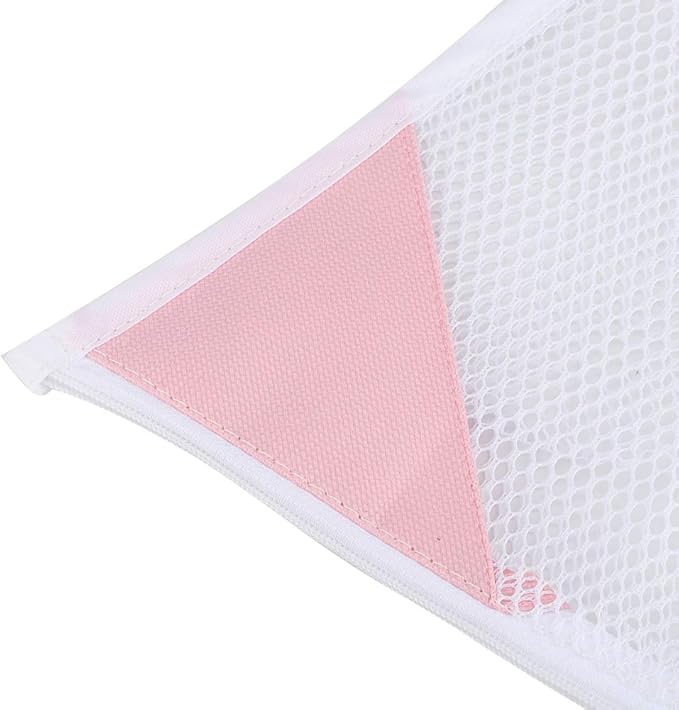 Mesh Bath Toy Organizer, Kids Bath Tub Toy Holder Mesh Bathroom Shower Caddy Bottom Zipper Toy Storage Net Organizer Hanging Bag for Bathroom Bathtub, 17.7x19.7 inch (Pink)