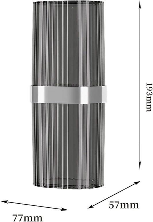 Travel Toothbrush Cup Case, Toothbrush Travel Container Portable Travel Toothbrush Holder Toothpaste Storage for School Camping Business Trip Bathroom (Grey)
