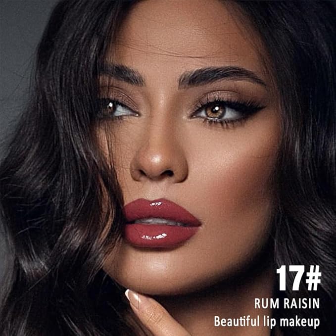 Kaely Longwear No-Budge Lipstick for Women, Highly Pigmented Liquid Lip Color Makeup, Non-Transfer Lip Gloss Stain Waterproof Smudge Proof 24 Hour, Instant Shine, Vegan & Cruelty-Free, 17 RUM RAISIN